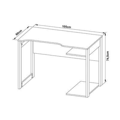 Mesa De Computador Quarto Gamer ( De Computador + Estante) 2 Peças Preto - Tecno Mobili