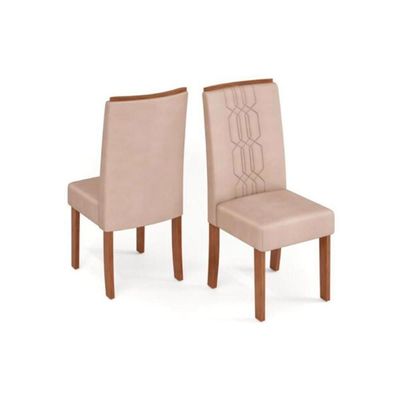 Sala De Jantar Completa Viena Tampo Madeirado C- Vidro 136cm E 6 Cadeiras Zoe Freijo-off White - Suede Creme - Dj Móveis