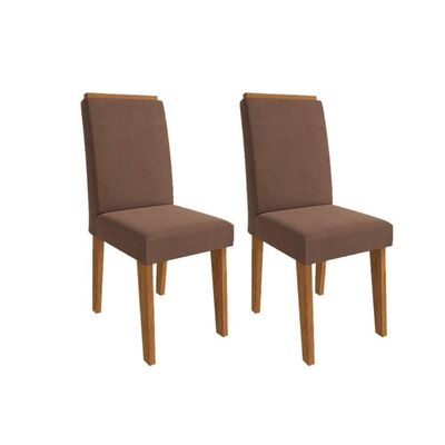 Kit 2 Cadeiras Sala Jantar Milena 2 Un Marrocos- Suede Bege - Cimol