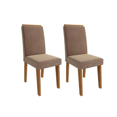 Kit 2 Cadeiras Sala Jantar Milena 2 Un Marrocos- Suede Bege - Cimol
