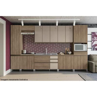 Módulo Cozinha Kappesberg Maxxi G751 c/ 4 Portas 1 Gaveta e 1 Nicho p/ Forno 70cm Canela-Kappesberg