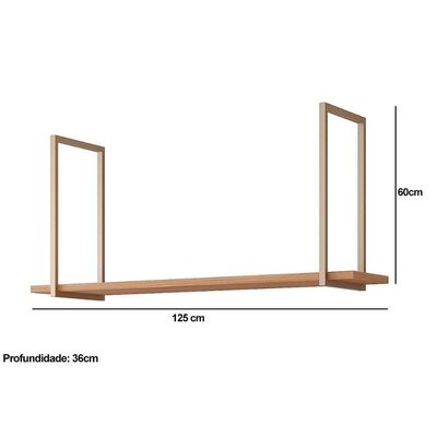Módulo Cozinha Mgm Eloise Prateleira Suspensa 1.25cm Freijo-mgm