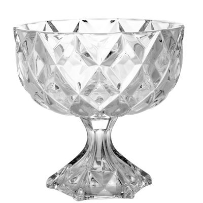 Centro de Mesa Lyor em Cristal Decorativo com Pé Deli Diamond - 24,5 x 24cm Transparente