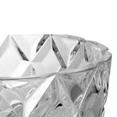 Centro de Mesa Lyor em Cristal Decorativo com Pé Deli Diamond - 24,5 x 24cm Transparente