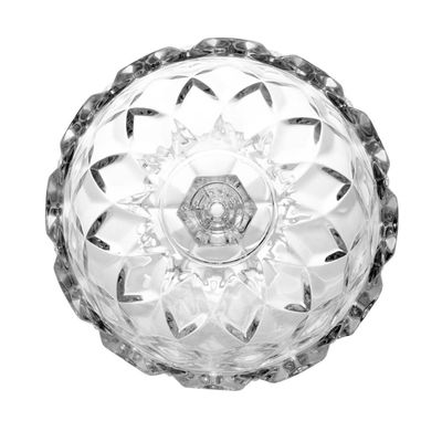 Centro de Mesa Lyor em Cristal Decorativo com Pé Deli Diamond - 24,5 x 24cm Transparente