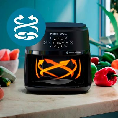 Fritadeira Elétrica Air Fryer Philips Walita Série 2000 XL Digital NA230 Sem Óleo 1700W 6,2L Preto / 220V