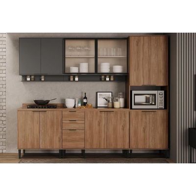 Balcão De Cozinha Alpha 2507 2 Portas C- Tampo 80cm Freijo - Carraro