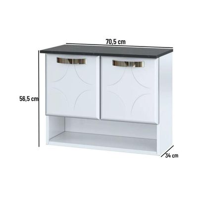 Gabinete De Banheiro Rubi Com 2 Portas Branco - Telasul