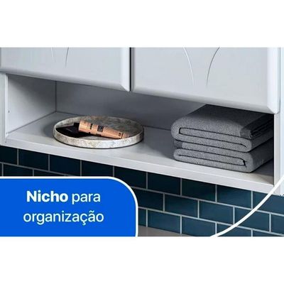Gabinete De Banheiro Rubi Com 2 Portas Branco - Telasul