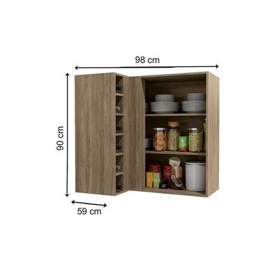 Módulo Cozinha Kappesberg Maxxi Armário Canto Reto G768 C- 1 Porta 98cm Canela-kappesberg