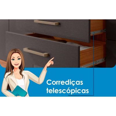 Guarda Roupa Casal 8 Portas (2 C- Espelho) E 6 Gavetas C- Pés Master 8.6 Jatobá