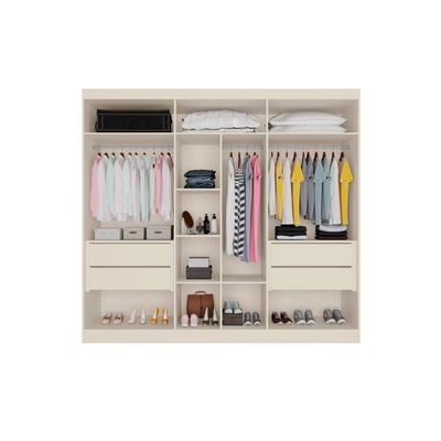 Guarda Roupa Casal 6 Portas (4 Ripadas) E 4 Gavetas Oxford Peroba - Europa