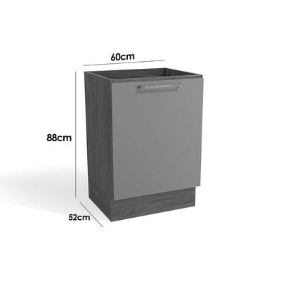 Balcão Cozinha P- Cooktop Botanic M629 C- 1 Porta S-tampo 60cm Nogueira-fendi - Kappesberg