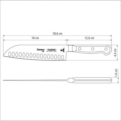 Faca Santoku Century Inox Cabo Policarbonato 7 Tramontina