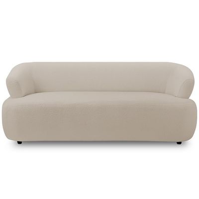 Kit Sofá 3 Lugares Para Sala 198cm Com 01 Poltrona Orgânica Florea M05 Bouclê Creme - Lyam Decor