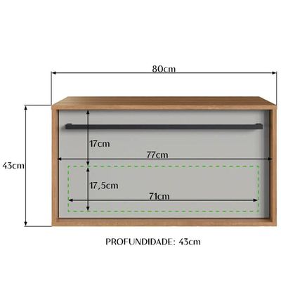 Gabinete Para Banheiro 01 Gaveta 80cm Proddy Mel Arenas