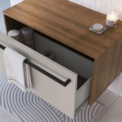 Gabinete Para Banheiro 01 Gaveta 80cm Proddy Mel Arenas