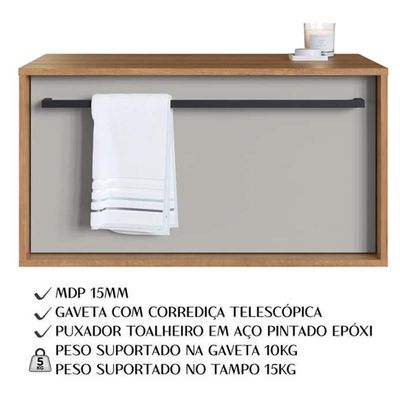 Gabinete Para Banheiro 01 Gaveta 80cm Proddy Mel Arenas