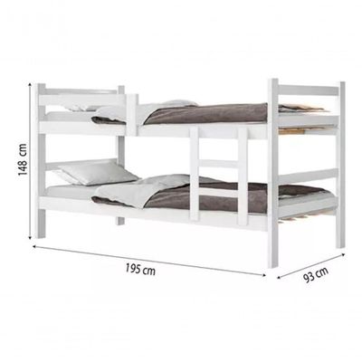 Beliche Porto Gabrielli 100% MDF Com Escada Vira 2 Camas Solteiro Super Reforçada