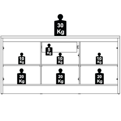 Balcao Buffet 50523 03 Portas 160cm Cedro Off White Dcasa