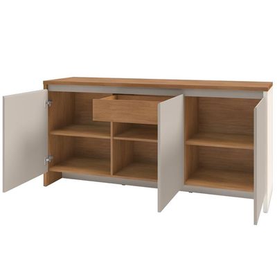 Balcao Buffet 50523 03 Portas 160cm Cedro Off White Dcasa