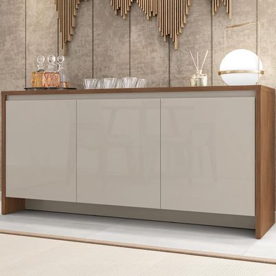 Balcao Buffet 50523 03 Portas 160cm Cedro Off White Dcasa