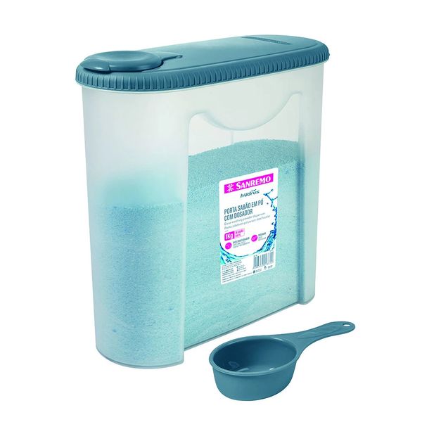 Porta Sabão em Pó Hydrus Sanremo Plástico Cristal 1Kg Incolor com Medidor