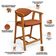 Kit 06 Banquetas Baixa Cozinha Sala de Jantar Bancada Cecília L02 Tecido Terracota - Lyam Decor