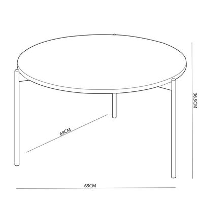 Mesa De Centro Decorativa Sala de Estar Industrial Ellie D05 Off White - Lyam Decor