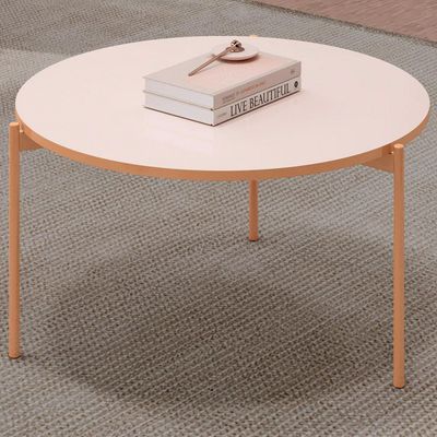 Mesa De Centro Decorativa Sala de Estar Industrial Ellie D05 Off White - Lyam Decor