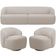 Sofá 4 Lugares Curvo Orgânico com 02 Poltronas Para Sala Living 280cm Barolo L06 Bouclê Bege - Lyam Decor