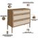 Cômoda Com 03 Gavetas Para Quarto Closet Pés Madeira Moss A03 Hanover Roble - Lyam Decor