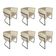 Kit 6 Cadeiras De Jantar Premium Base De Ferro Preta Veludo Bege