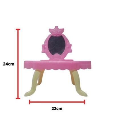 Penteadeira Infantil Princesa Com Espelho Acessorios Brinquedo Rosa Menina