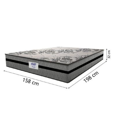 Cama Box Baú Casal Queen Colchão Gazin Com Molas Ensacadas Rubi 158x198x73cm Suede Cinza/Preto