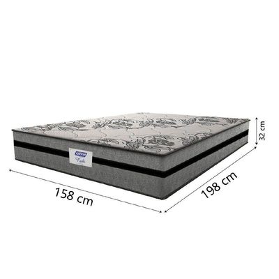 Cama Box Baú Casal Queen Colchão Gazin Com Molas Ensacadas Rubi 158x198x73cm Suede Preto/Cinza
