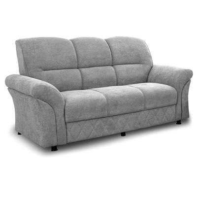 Sofá 3 Lugares Cama inBox Mourato com 187cm de Largura e Revestido em Bouclé Cinza Claro