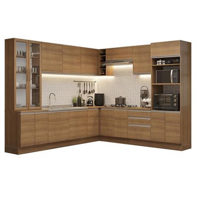Armário De Cozinha Completa 549cm Rustic Glamy Madesa 01 Rustic