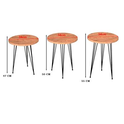 Conjunto De Mesa De Centro 4 Peças - Madeira
