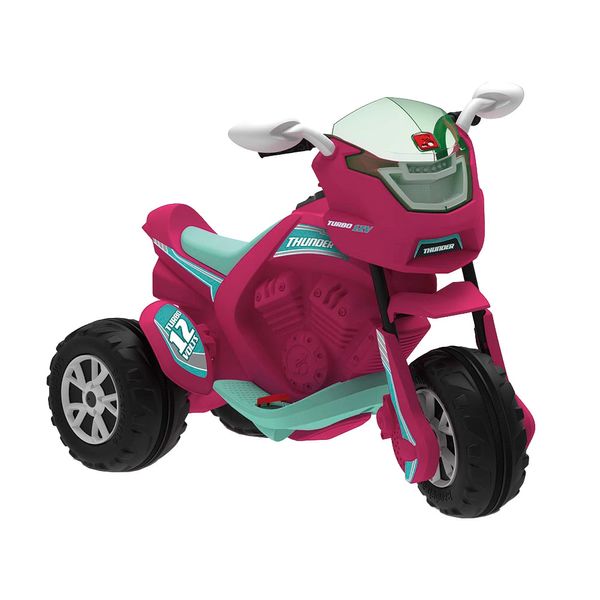 Moto Elétrica Infantil Bandeirante Thunder Pink 12V