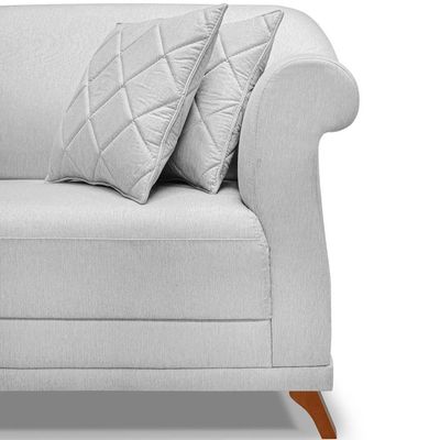 Sofa 2 Lugares Retro Polo 180cm Com Almofada Linho Grigio Ezz Grigio