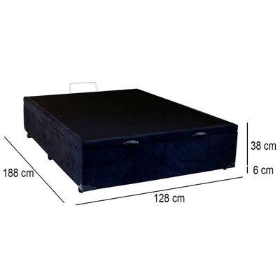 Cama Box Baú Viúva Sereneprime Suede Preto 44x128x188