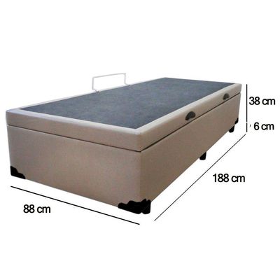 Cama Box Baú Solteiro Sintético Sereneprime Bege 88x188x44