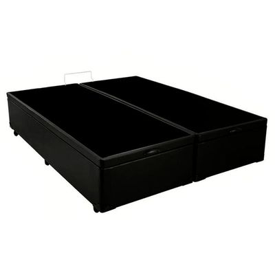 Cama Box Baú Queen Bipartido Sintético Sereneprime Preto 158x198x44