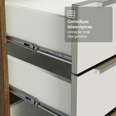 Armário De Cozinha Completa 566cm Veludo Lux Madesa 01 Rustic/Branco Veludo