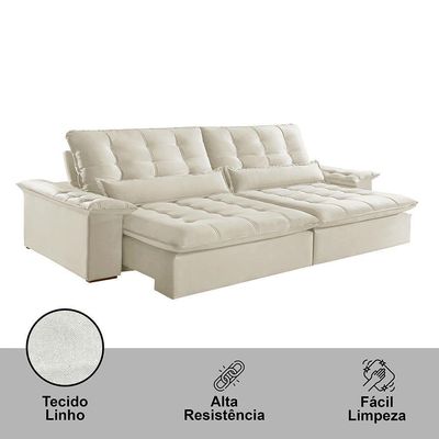Sofá Victory Linho 02 Módulos De 100cm B25cm Meu Sofá Online A302 Linho Branco