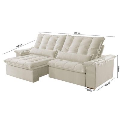 Sofá Victory Linho 02 Módulos De 100cm B25cm Meu Sofá Online A302 Linho Branco
