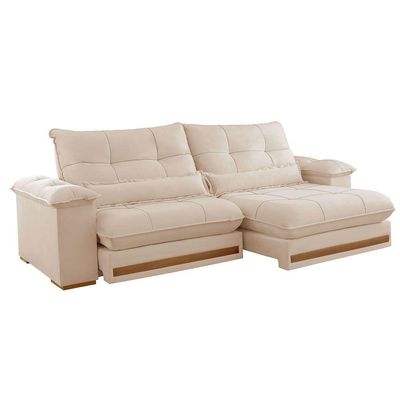Sofá Dubai Linho 02 Módulos De 90 Cm B25 Cm Meu Sofá Online A294 Linho Creme