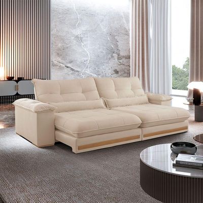 Sofá Dubai Linho 02 Módulos De 90 Cm B25 Cm Meu Sofá Online A294 Linho Creme