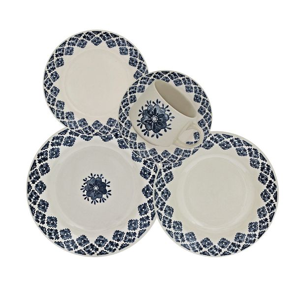 Aparelho de Jantar Oxford Biona Donna Azul em Cerâmica com 20 Peças Aparelho de Jantar Oxford Biona Donna Azul em Cerâmica com 20 Peças